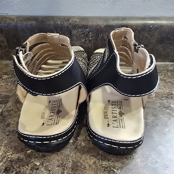 SPRING STEP L'ARTISTE BLACK STRAPPY SANDAL Euro 39 US 8 - 8.5 NWOB - Picture 6 of 8